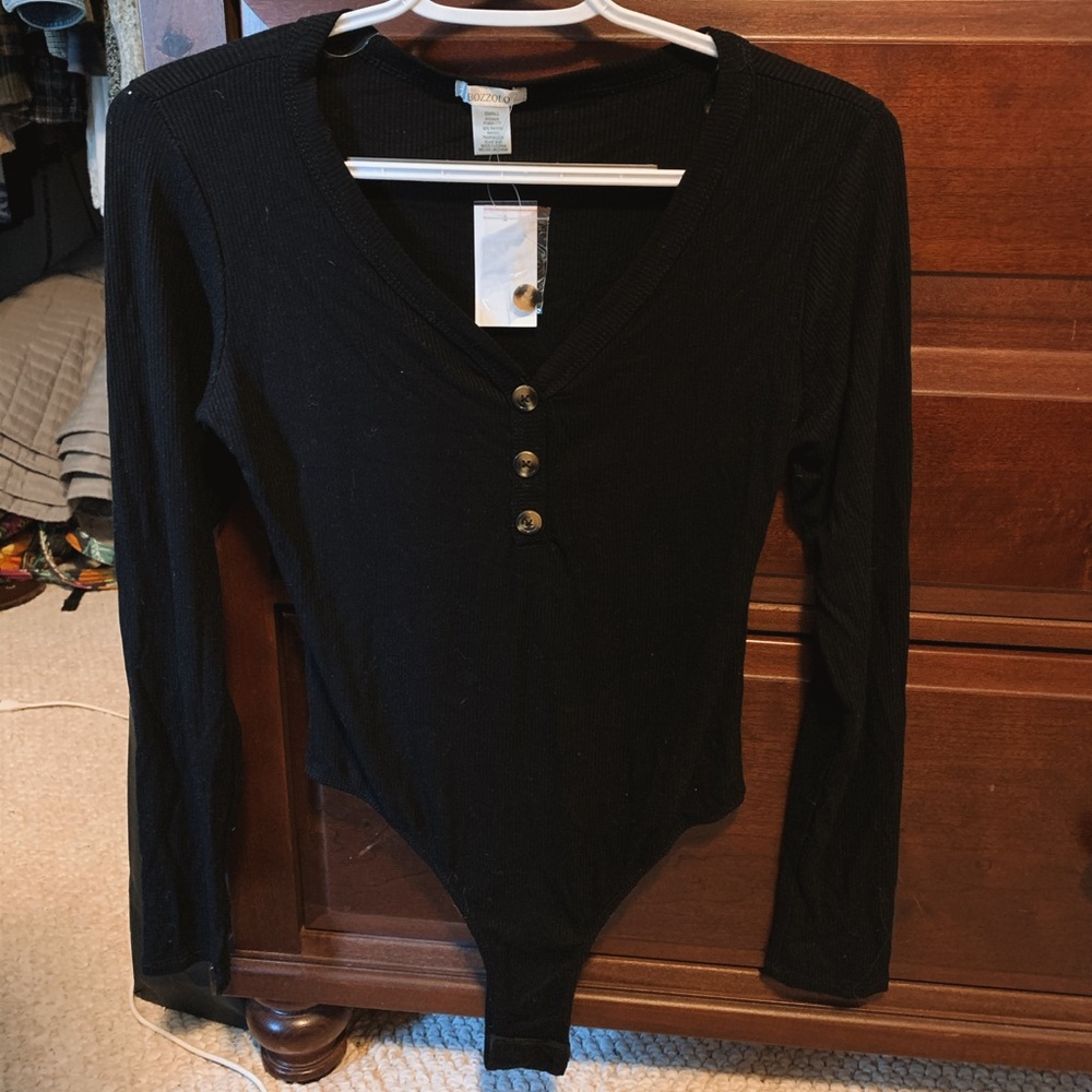 Black long sleeve body suit
